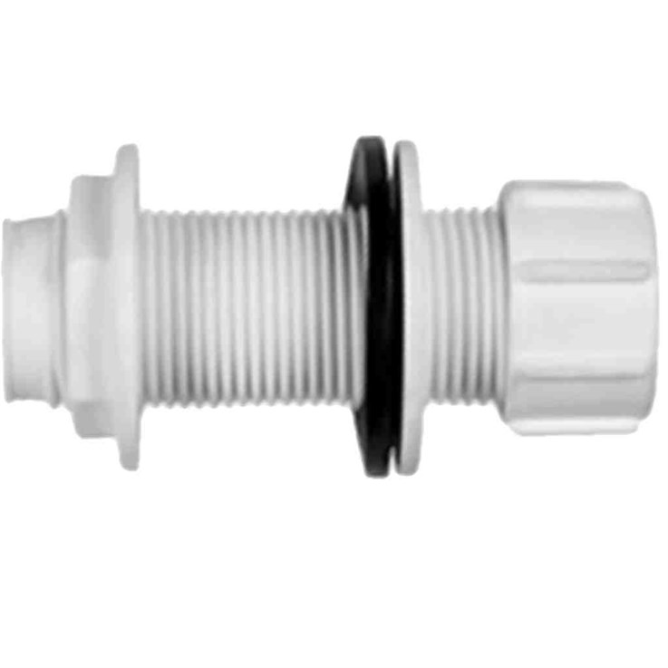 Overflow Straight Tank Connector White VP49